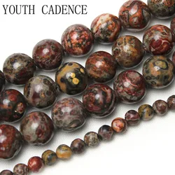 Natural Stone Leopardskin Jasper Round Loose Beads 15