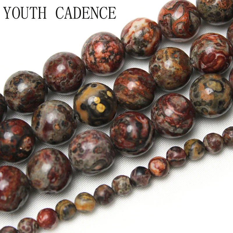 Naturalny kamień Leopardskin Jasper Okrągłe luźne koraliki 15 "Strand 4 6 8 10 12MM Wybierz rozmiar do tworzenia biżuterii DIY Bransoletka Naszyjnik