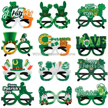 St. Patrick's Day Irish shamrock glasses Holiday supplies Photo props Party dress up funny glasses hawaiian party decorations