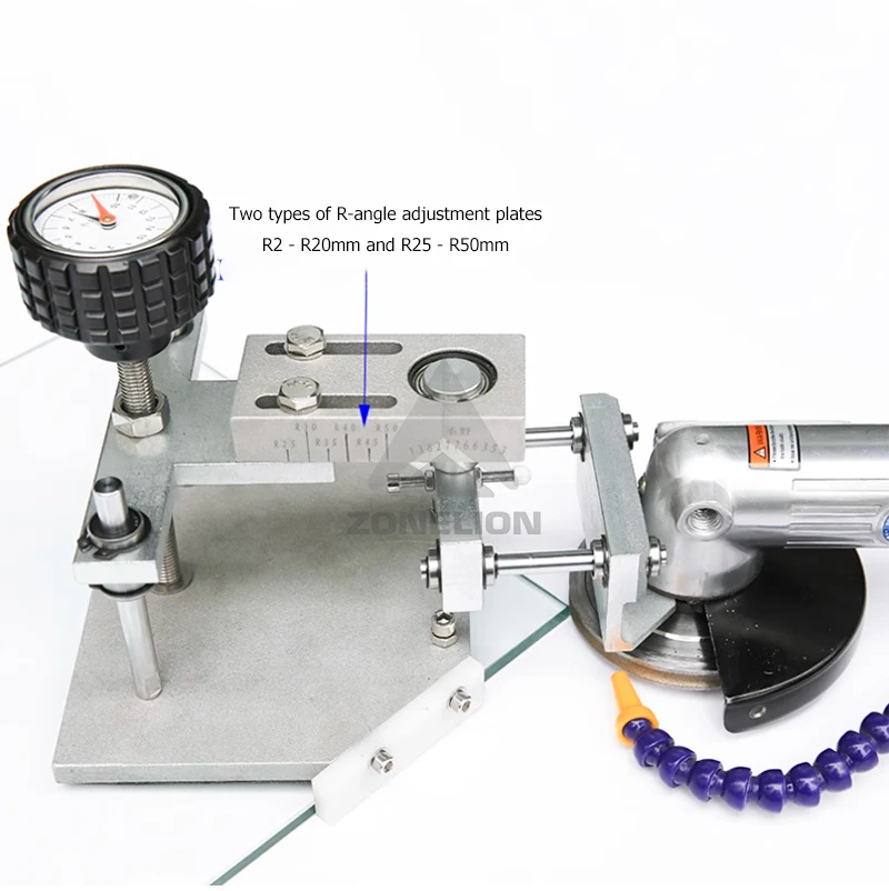 Pneumatische draagbare glazen randmachine Hand draagbaar randgereedschap Rechte lijn en ronde lijnmachine