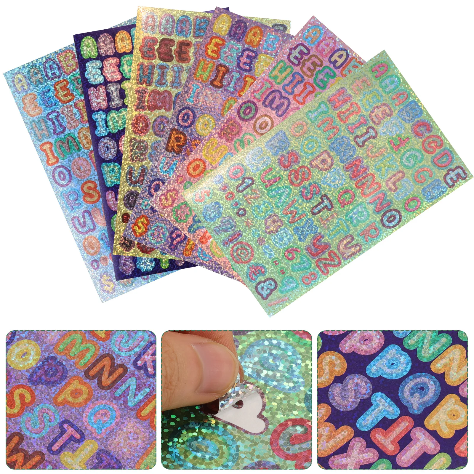 12 Sheets Letter Number Sticker Set Durable Self Adhesive Alphabet Stickers for Scrapbooking DIY Crafts Poster Board Water