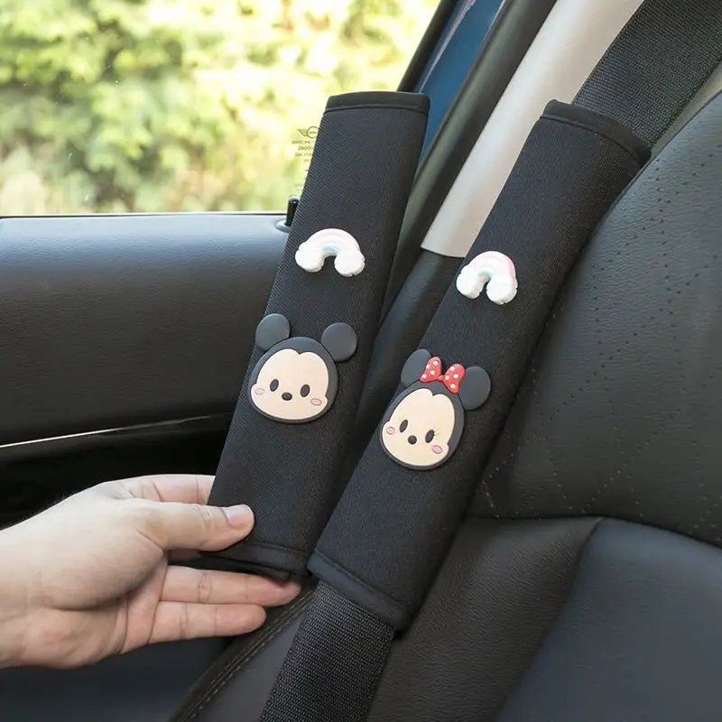 Cartoon Car Seat Belt Shoulder Pad Seat Belt Covers A Pair of Lengthen Cute Ornament Accessories Auto Interior Decoration Girls