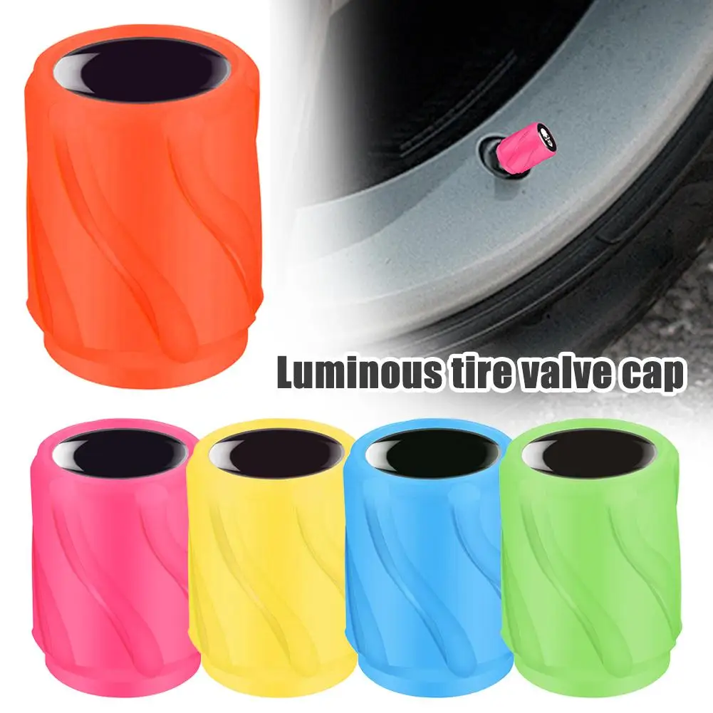 Luminous Tire Valve Cap Car Valve Cap Motorcycle Electric Valve Tire Valve Vehicle Cover Luminous Vacuum Cap V5X1