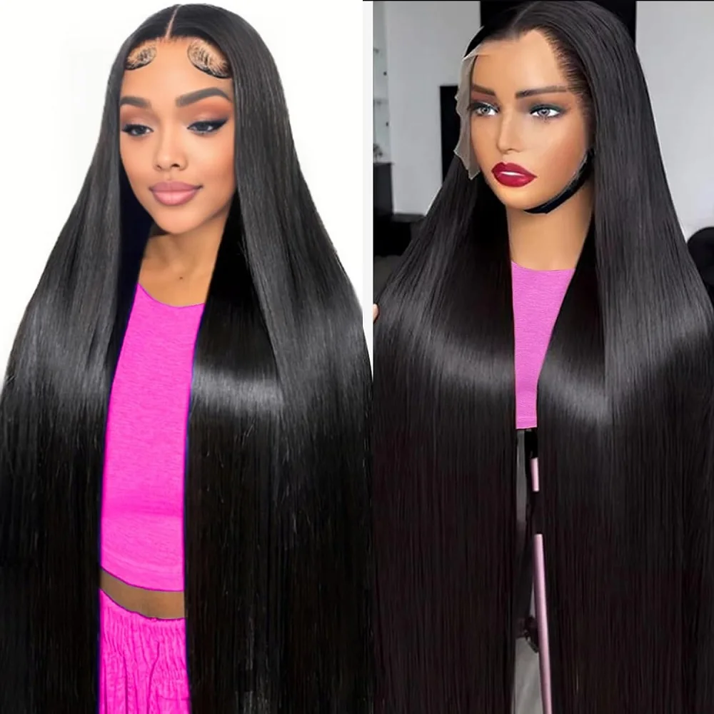 

30 Inch Straight Lace Front Wigs Human Hair Full 13x4 Transparent HD Lace Front Wigs Pre Plucked With Baby Hair 180% Density