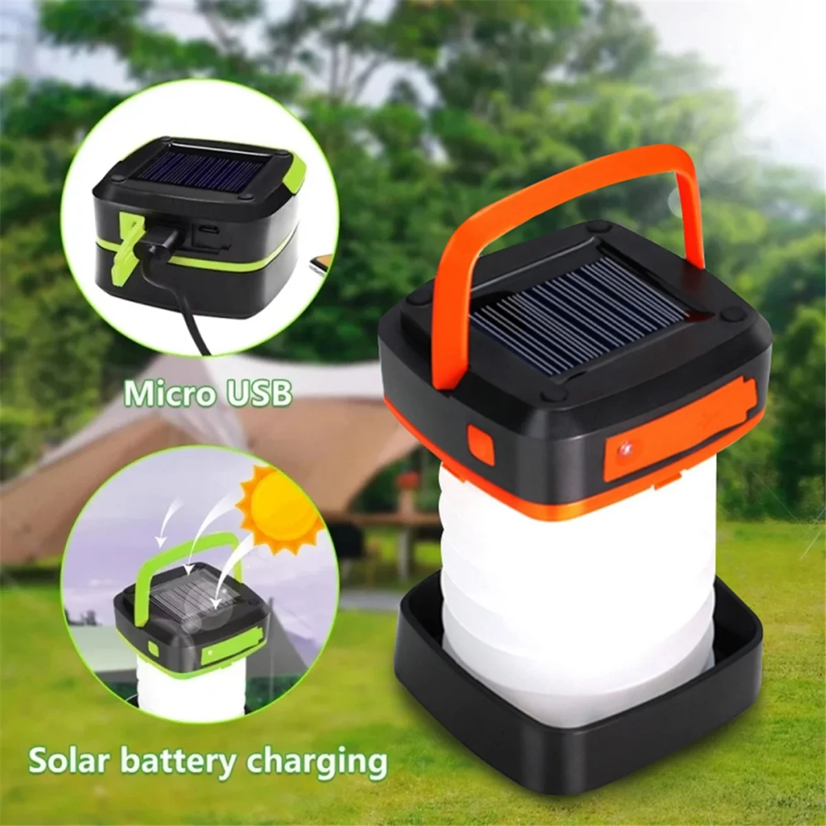 

Y31A Кемпинговый светильник на солнечной батарее, складной портативный фонарь, зеленый