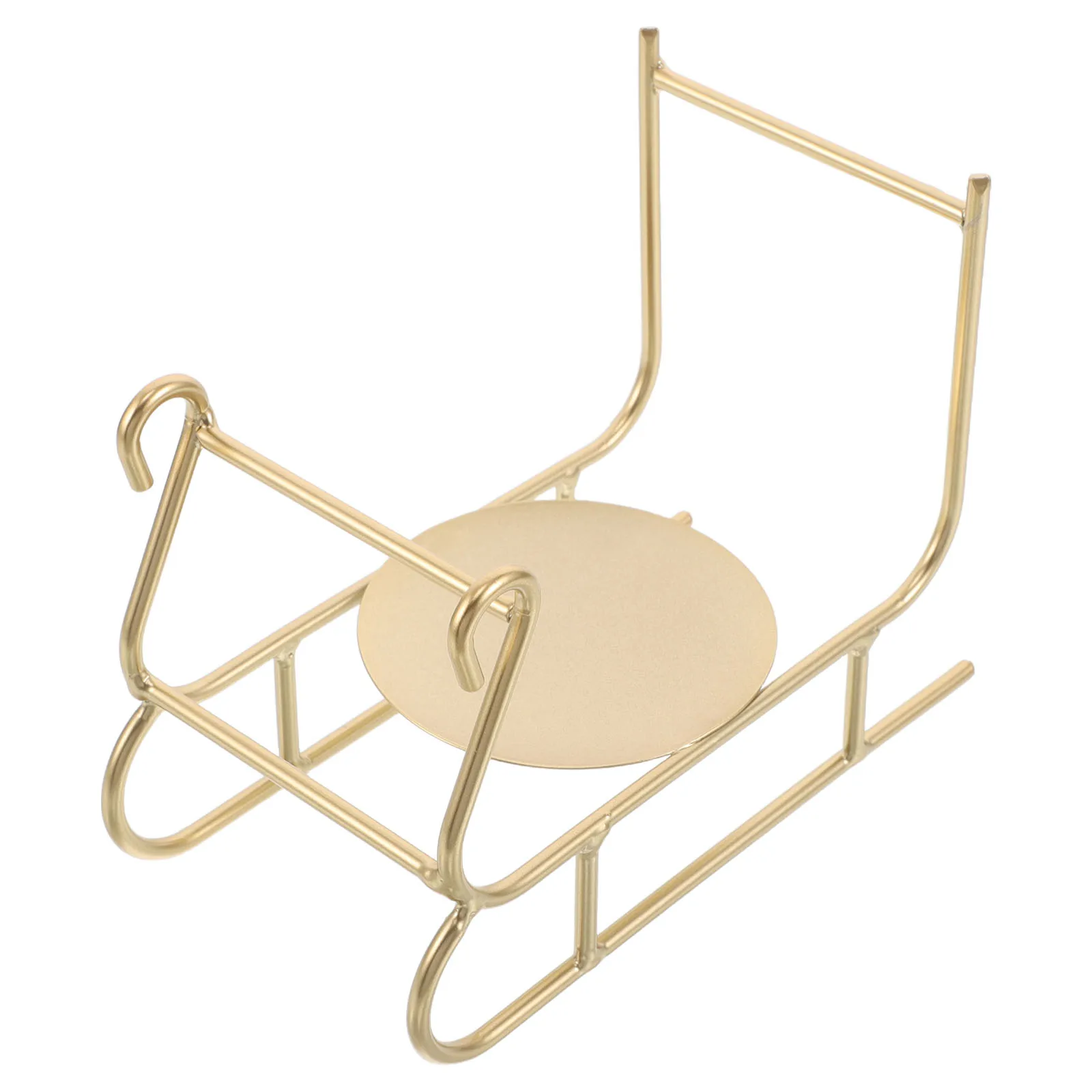 

Sleigh Shaped Candlestick Holder Golden Iron Festive Centerpiece for Holiday Dining Table Wedding Church Votive Stand