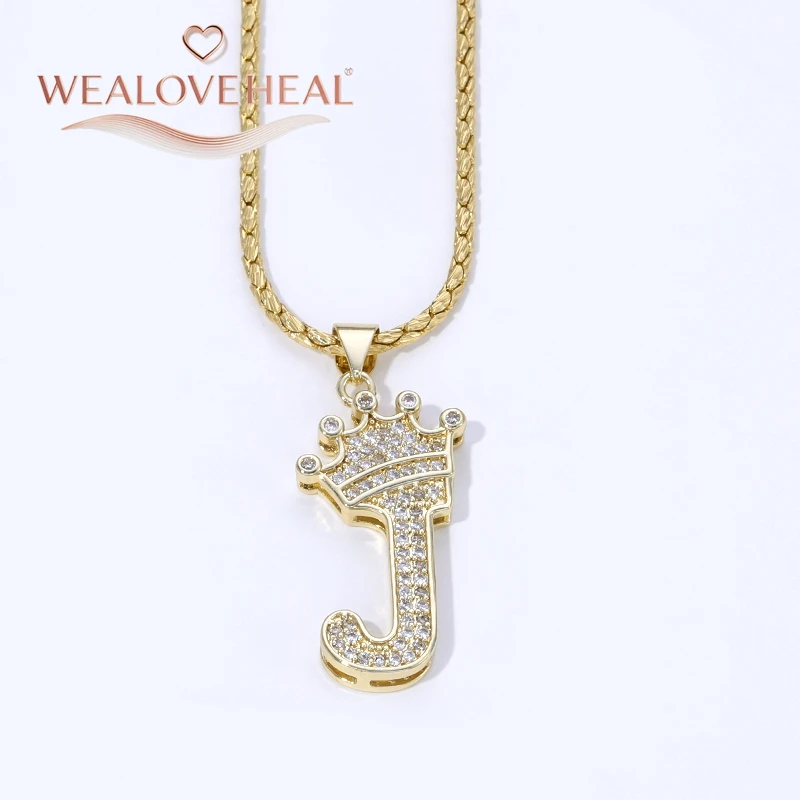 18K Vergoldete A-Z Kronen-Initial-Halskette, Iced Out CZ 26 Buchstaben-Anhänger-Kette, Personalisierter Hip-Hop-Schmuck Geschenk für Ihn und Sie – Detail 28