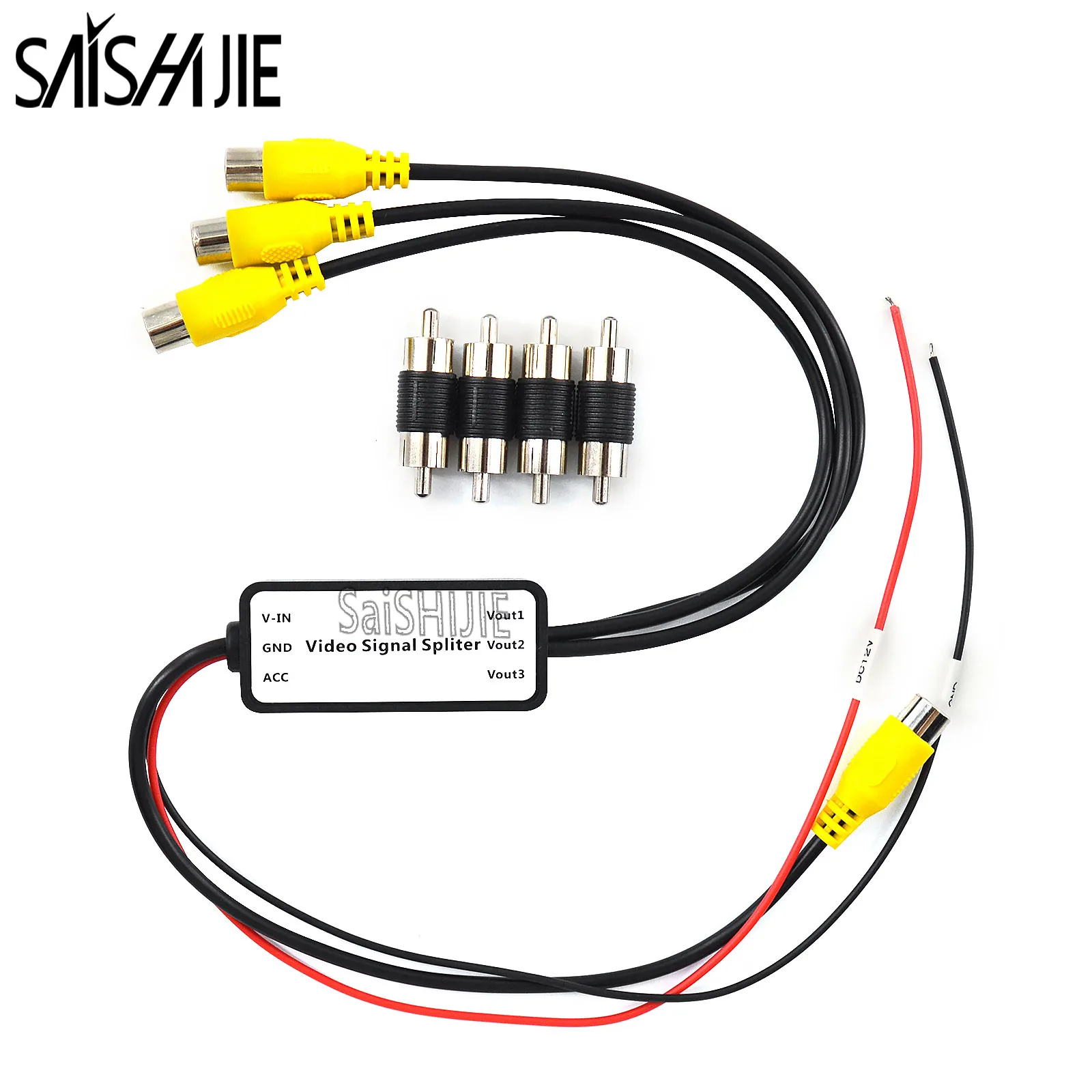 

1 Input 3 Output RCA Video Signal Booster and Splitter for Car Truck Monitor DVD Display Splitter Amplifier Booster Distribution