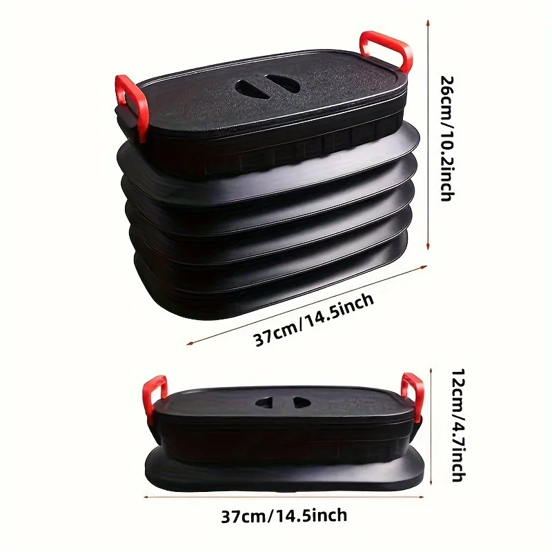 دلو تخزين خفيف الوزن ومتين سعة 18 لترًا قابل للطي - منظم صندوق السيارة المحمول بمقبض، مثالي لمياه غسيل السيارات والمزيد #2