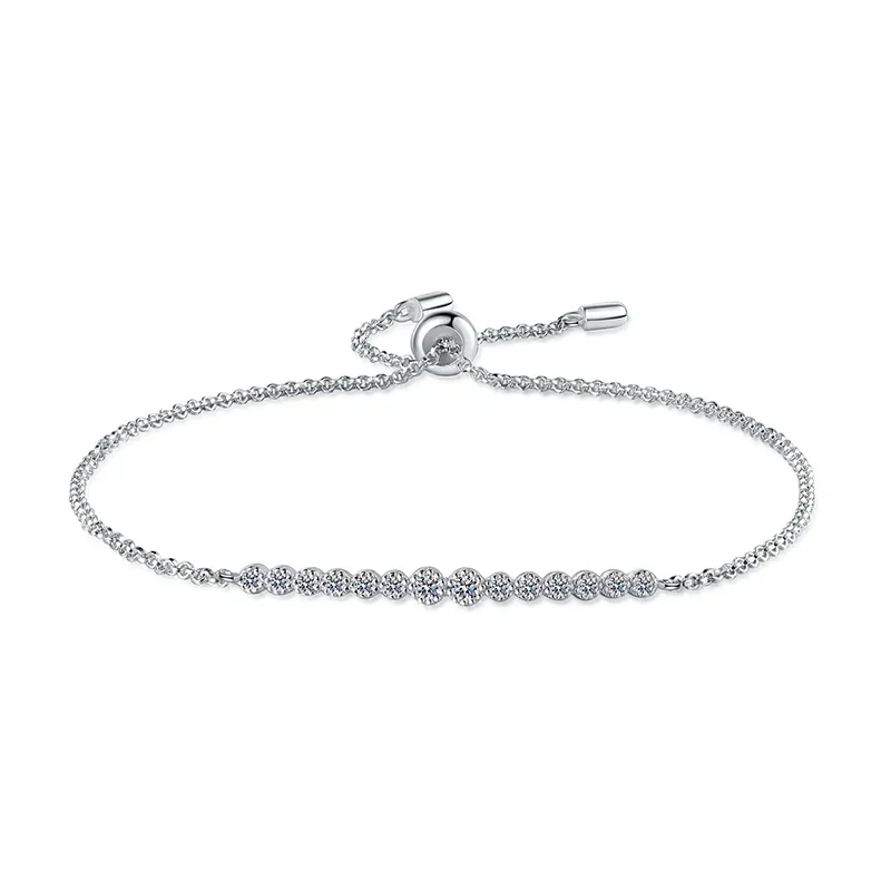 FCGJHW 0.24cttw Gradient All Moissanite Bracelets for Women Round Brilliant Cut 100% S925 Sterling Silver Plated 18k Gold 2026