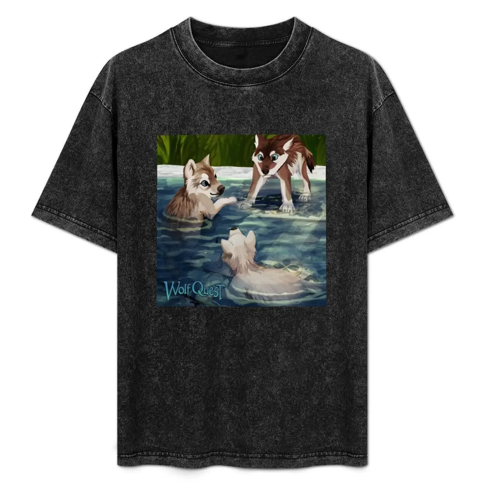 

WolfQuest Splish Splash T-Shirt Breathable Gym Short Sleeve T-Shirt