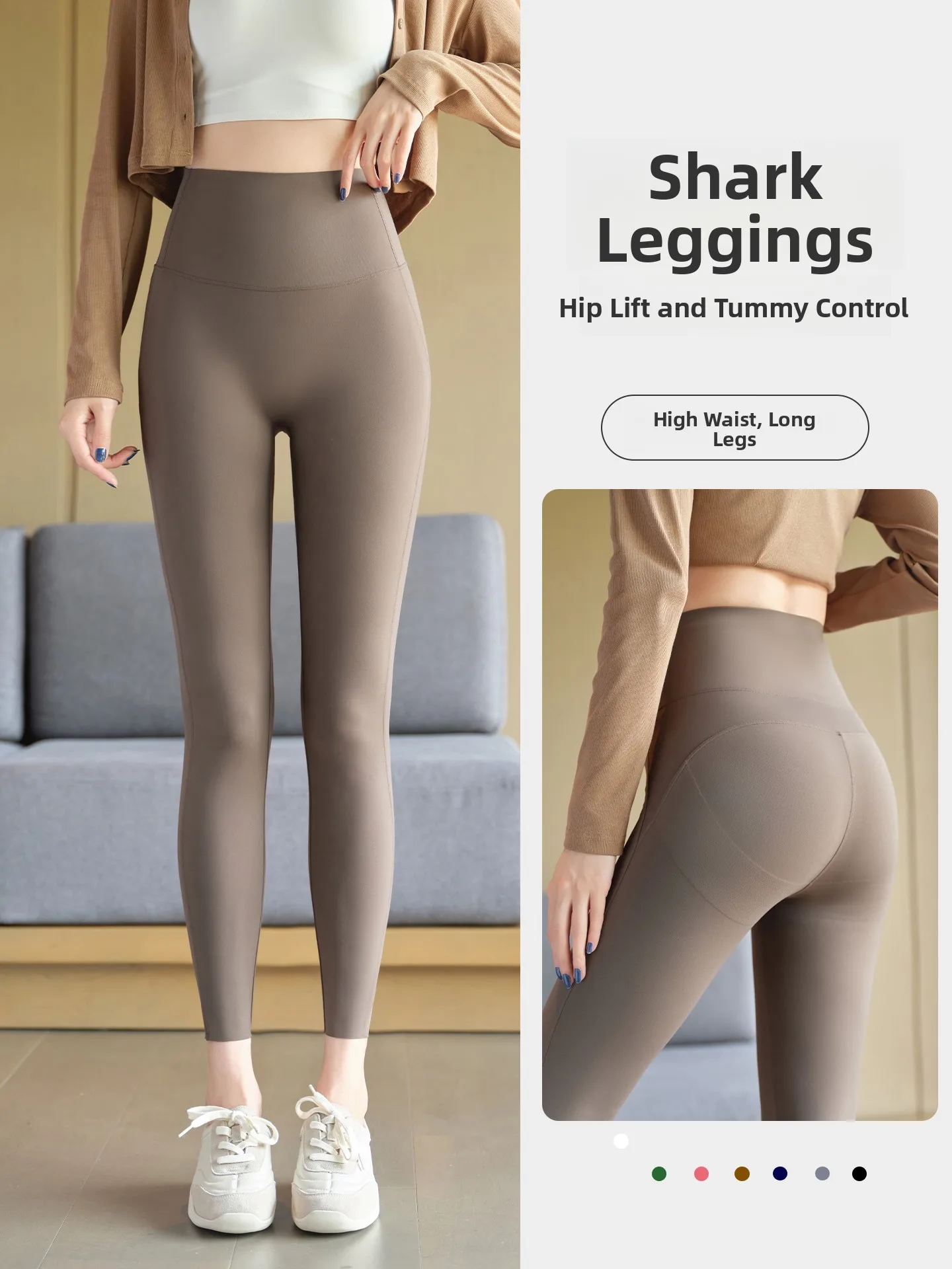 High Waist Slim Fit Yoga Pants Women's Fitness Shark Skin Tight Leggings Butt Lifting Thin Model plus Size Exercise Trousers
