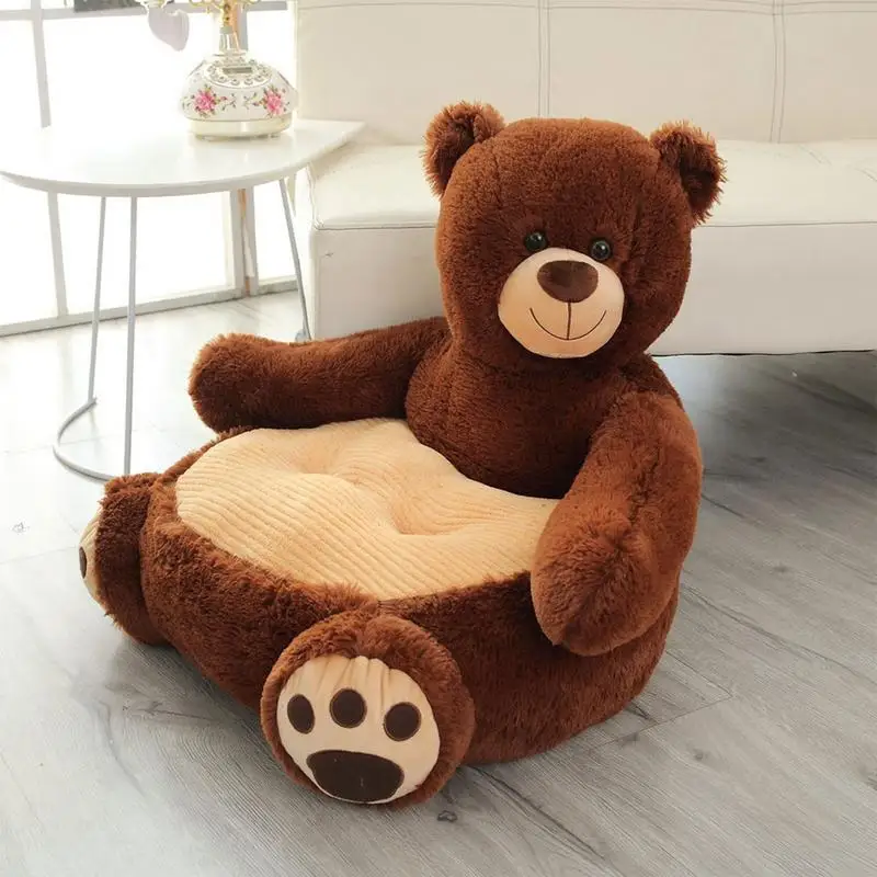 Kids Bear Plush Character Chair, confortável cadeira do braço, brinquedo dos desenhos animados das crianças, sofá preguiçoso, bebê bonito assento pequeno