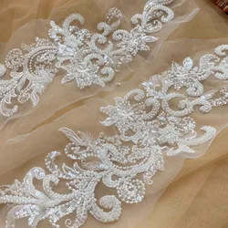 NEW Luxury European pattern beaded sequins lace floral high custom wedding dress headwear veil accessories