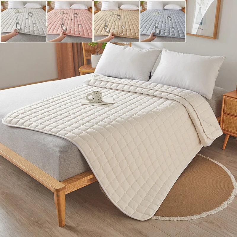 

Waterproof Quilted Mattress Protector Cover Thicken Breathable Mattress Topper with 4Elastic Corner Straps fo rSingle Double Bed
