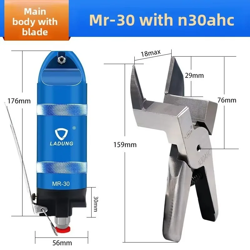 LADUNG MR-30 Pneumatic Nipper Scissors Cutter– Hand Control Air Shear with F9P Large Opening Blade for Plastic Sprue Cutting
