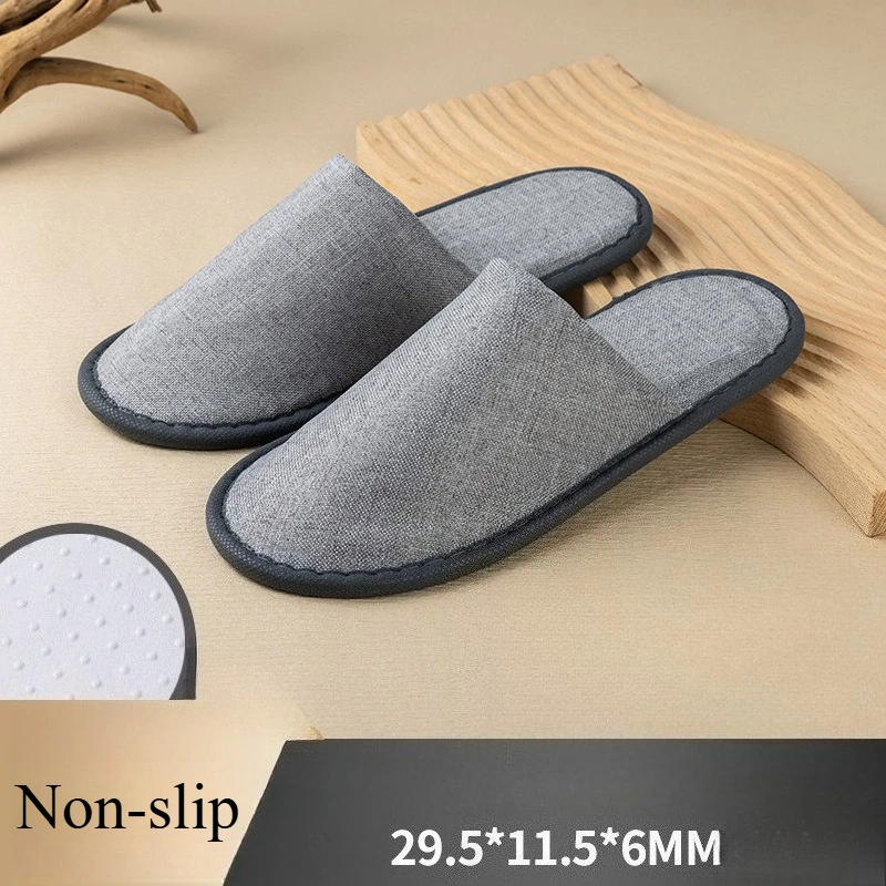 Disposable Hotel Slippers Coral Fleece Pure Cotton Non Slip Closed Toe Guest Slippers Travel Portable Spa Footwear
