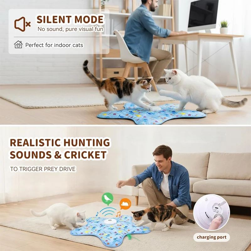 Interactive Cat Hunting Blanket & Automatic Turntable Toy 4