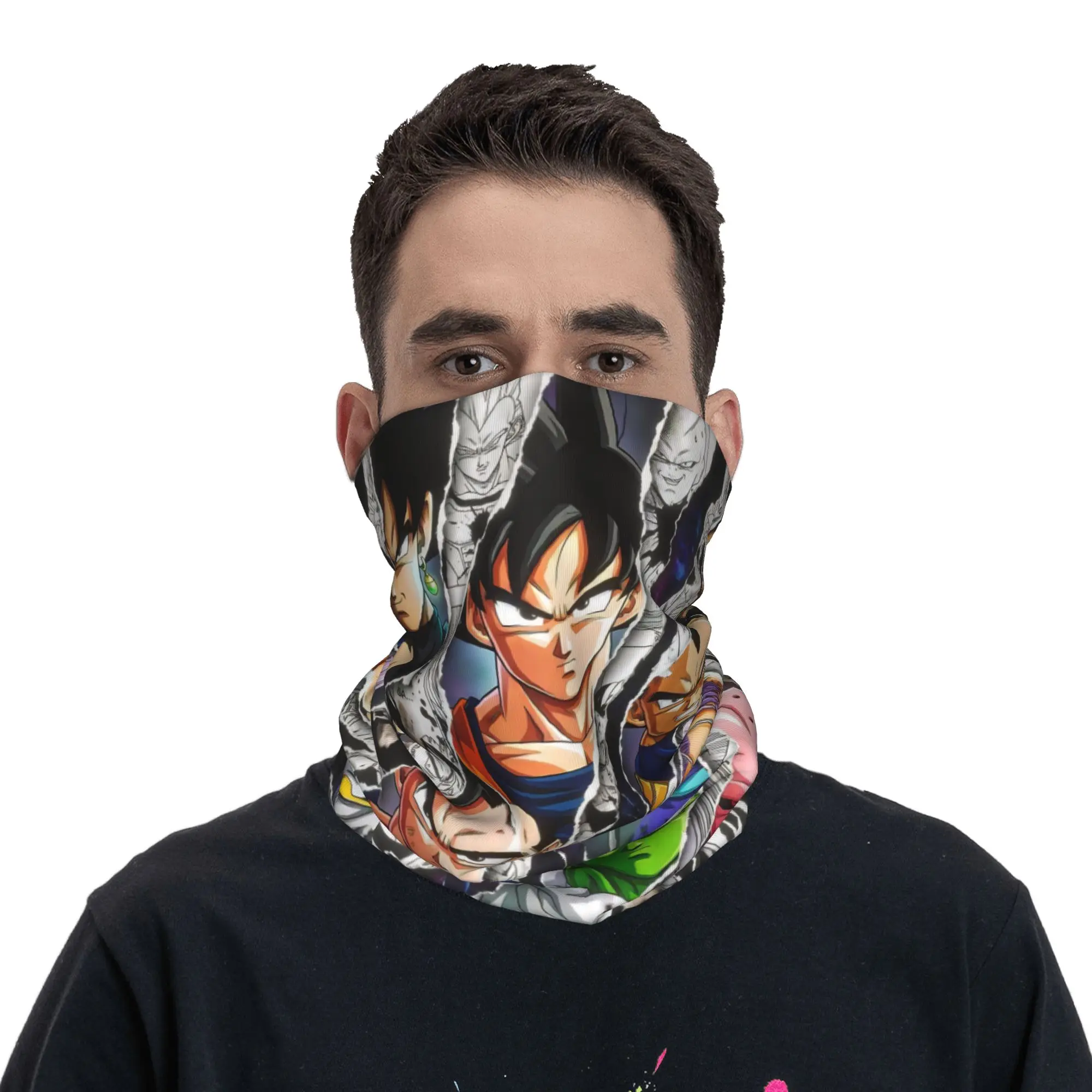 Gorro de Cuello Personalizado con Diseño de Goku de DBZ, Protección Facial UV para Hombres y Mujeres, Bufanda Bandana de Invierno para Esquí