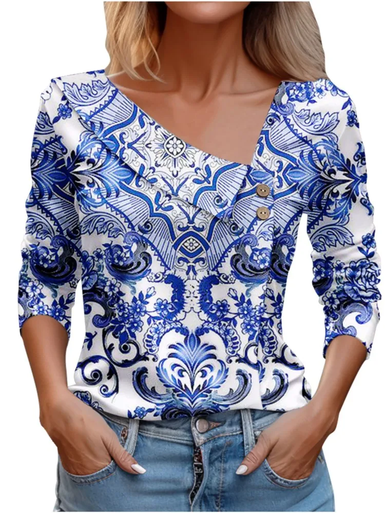 T Shirt For Women Fashion Y2k Long Sleeve Tops Pink Floral Pulovers Elegant Shirts And Blouses Autumn Youthful Woman Clothes