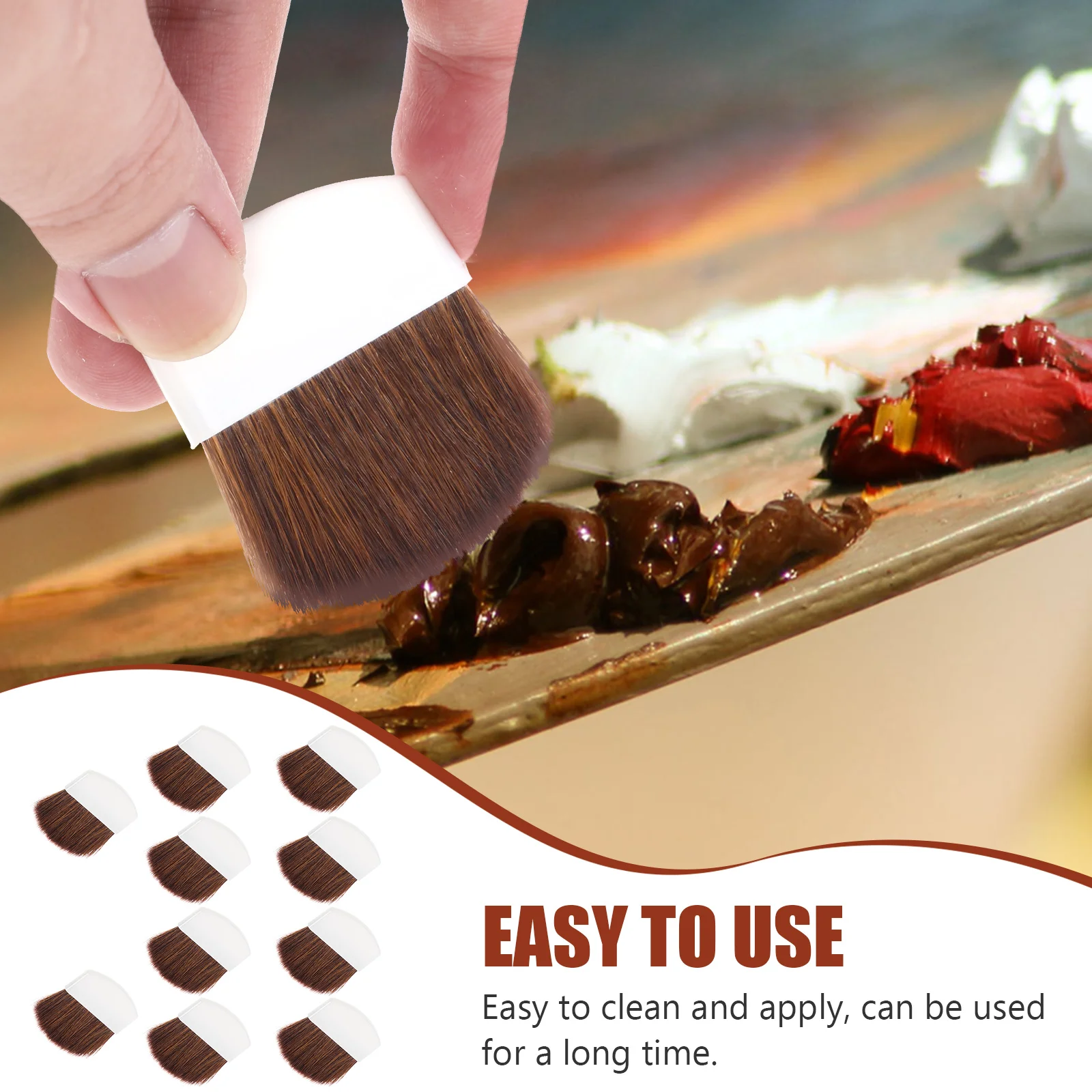 

10 Pcs Brush Set Small Paint Brushes Watercolor Brushs Individual Detail Plaster