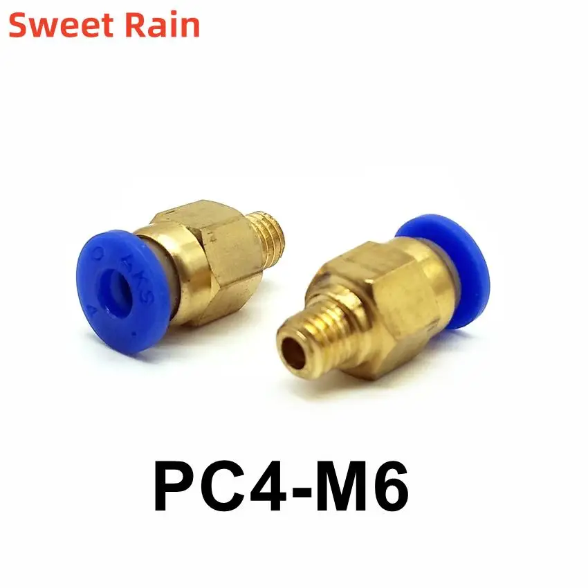 10 Stks/partij Pneumatische Fitting M6 Draadbuis Od. 4Mm 6Mm 8Mm Snelle Verbinding Connector PC4-M6 PC6-M6 PC8-M6