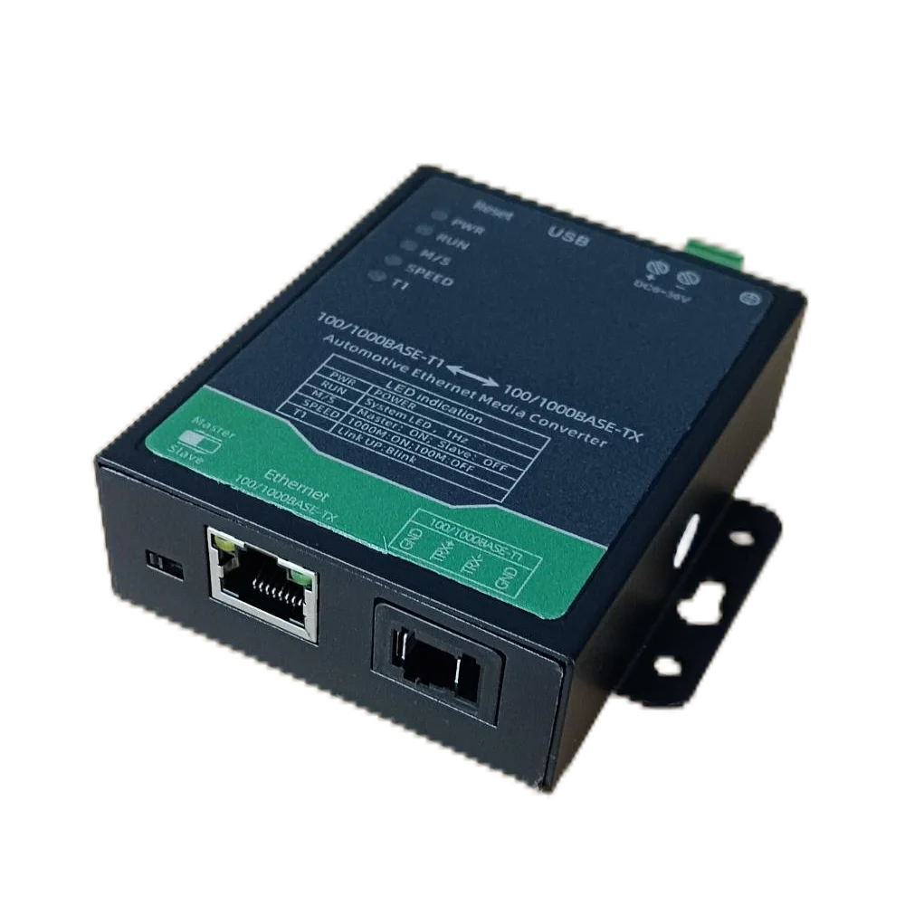 Automotive Ethernet 100/1000BASE-T1 to 100/1000BASE-TX Media Converter Adapter for In-Vehicle Networking