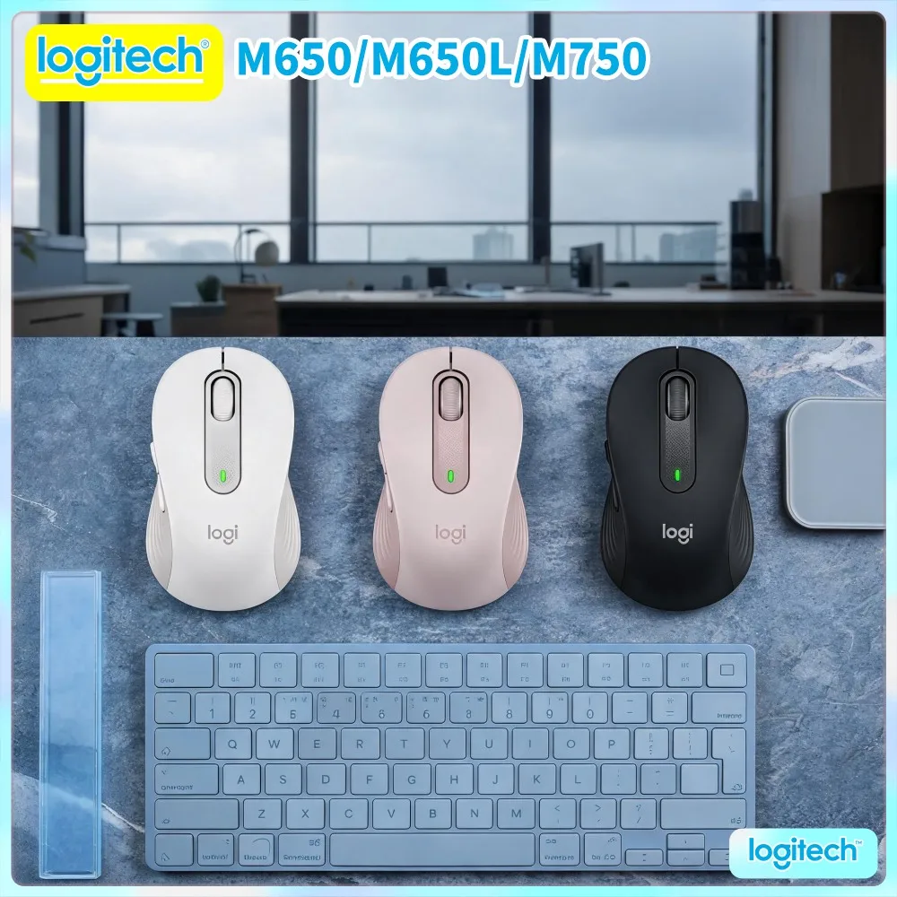 M750 Ergonomic Wireless Mouse Comfort Grip Design 4000 DPI Dual Connection Home Daily Office Practical Work Accessory