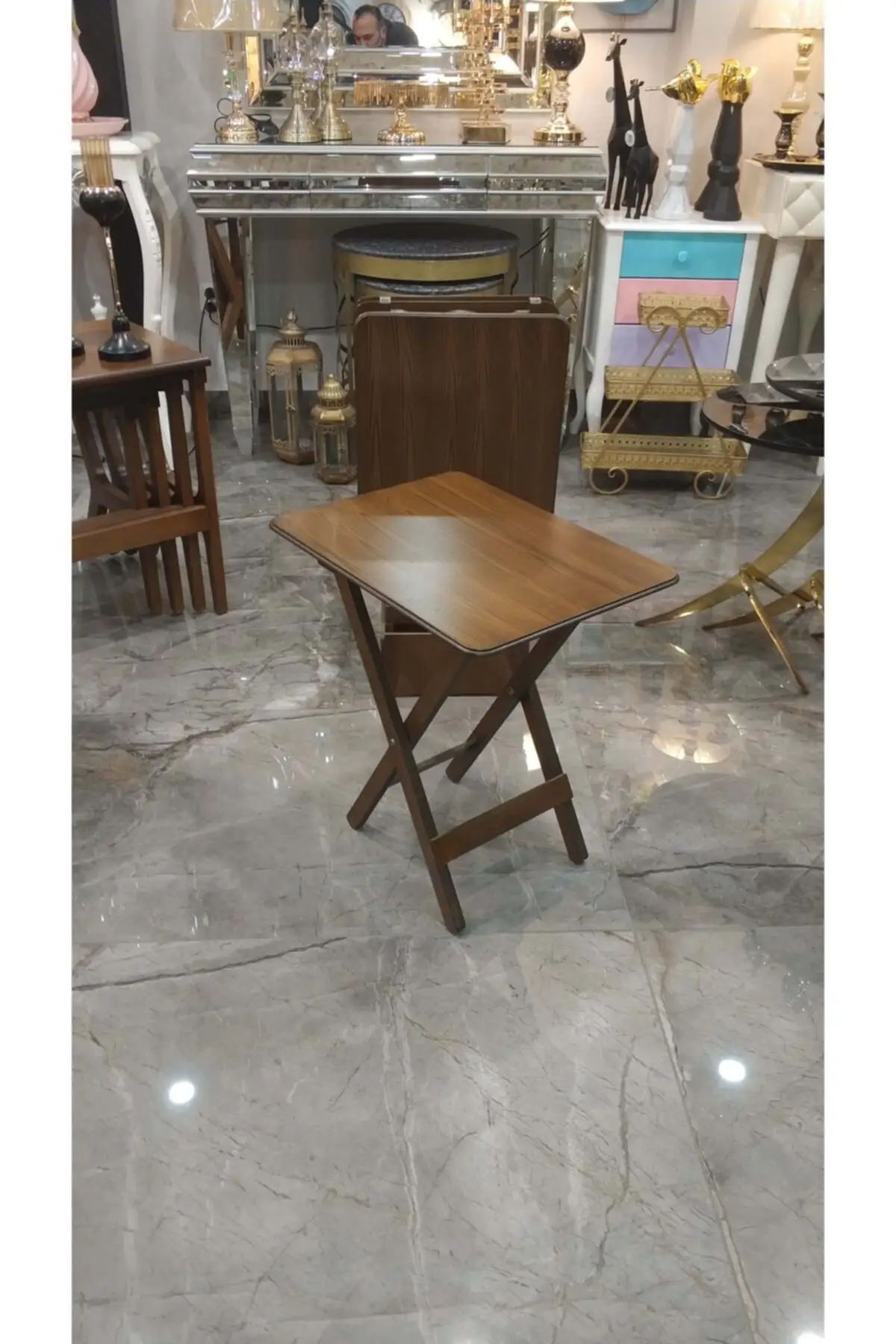 A Plus Solid Walnut Bag Nesting Table 4 pieces of bag space very sturdy modern classic stylish living room furniture portable