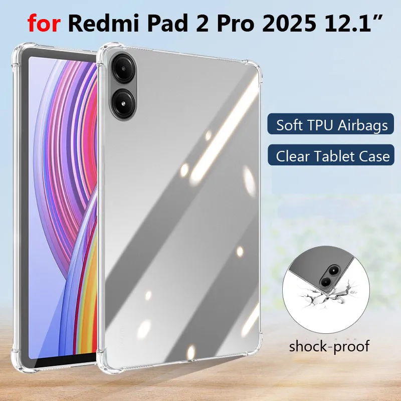 

Soft TPU Case for Xiaomi Redmi Pad 2 Pro 12.1" 2025 6SPro for Xiaomi Poco Pad 12.1 Inch 7S Pro Airbags Tablet Shockproof Cover
