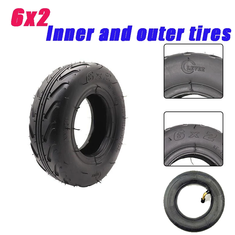 

6x2 Tire Pneu Tires 6 Inch Inner Tube Set 6x2 Wheels Fit for Electric Scooter Wheel Chair Truck Trolley Cart Air Wheel