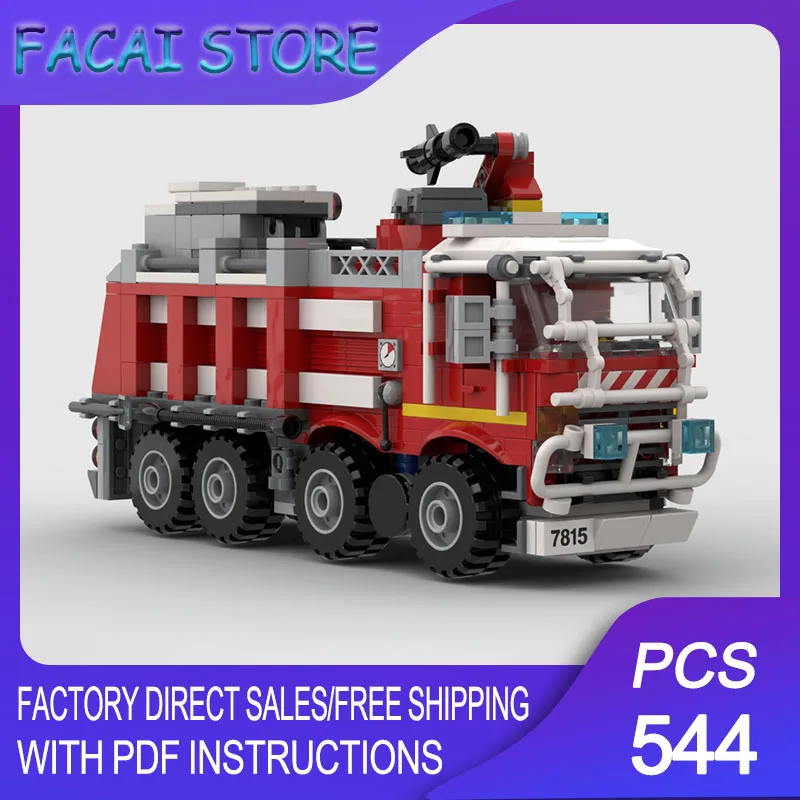 

Fire Fighting Moc Building Bricks Modular Large Capacity Forest Fire Truck Technology Blocks Christmas DIY Toy Construction Gift