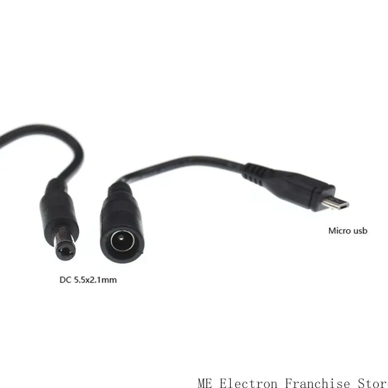 T5EA DC5521 Cable adaptador masculino femenino a micro USB 5.5x2.1 mm a Cable interfaz
