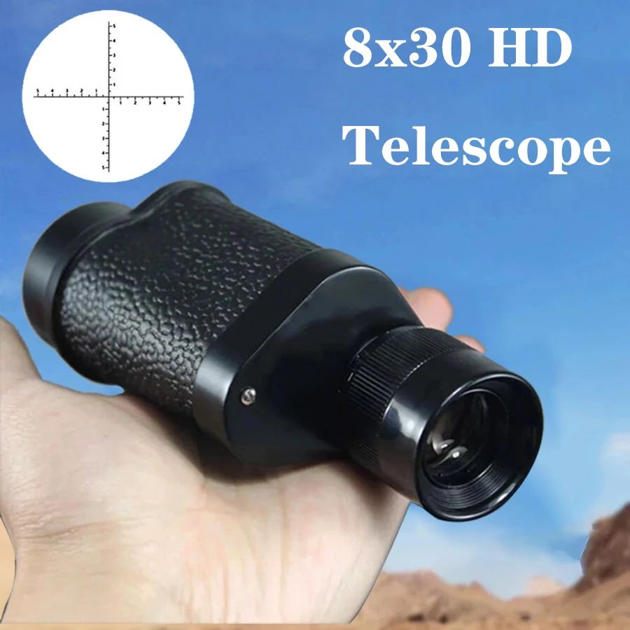 

Мощный военный бинокль 8X30 с HD-зумом, портативный профессиональный телескоп дальнего действия, монокуляр с призмой BAK4 для охоты и кемпинга