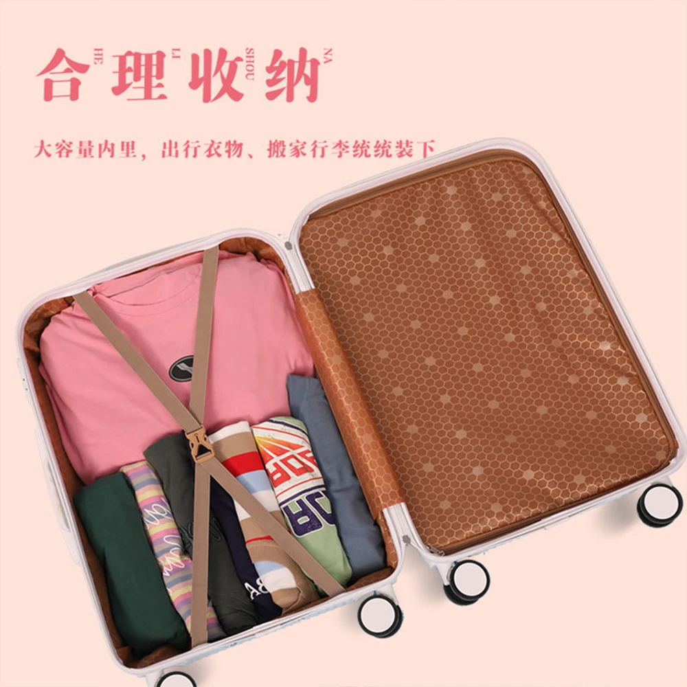 Kawaii Sanrioed Cinnamoroll 18-26 Inches Suitcase Trolley Case Anime Mute Universal Wheel Student Travel High Capacity Storage