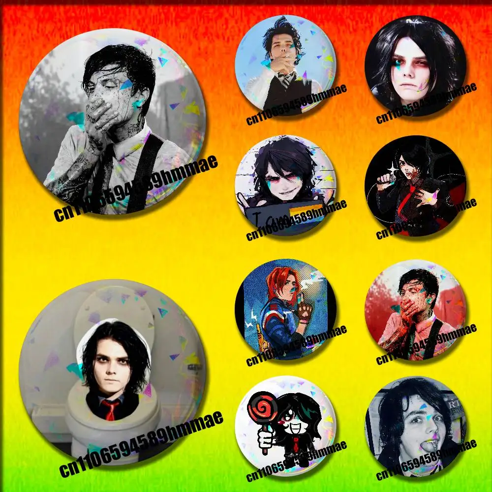 

For G-Gerard W-Way M-MCR Pins Insignia Badge Pin Cover Emblem Round Ornament 75mm Cosplay Brooch Button
