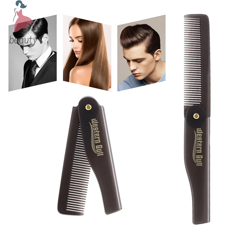 Portable Foldable Pocket Combs Oil Head Plastic Beard Combs Hair Styling Tool Combs For Man Women Folding Comb Barber Hair Tool