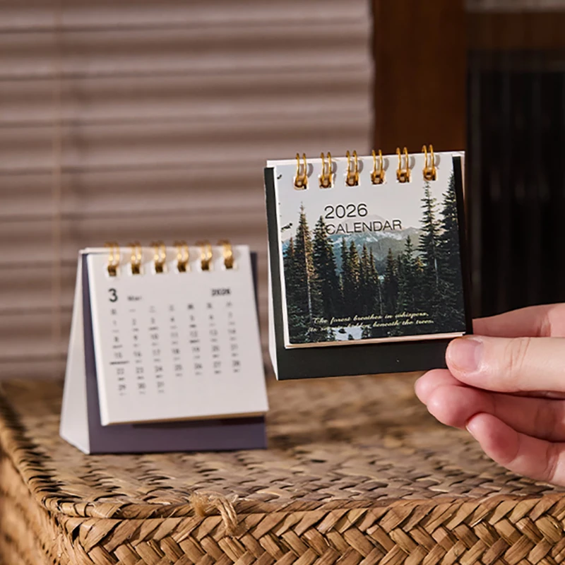 월간 플래너 캘린더 고품질 미니 데스크 캘린더 2026 캘린더 사무실 데스크탑 연구용 소형 데스크 액세서리