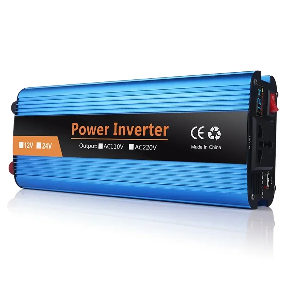 Power Inverter Pure Sine Wave Inverter Solar 4000W Car Inverter Converter DC 12V To 220V LED Display For RV Camping