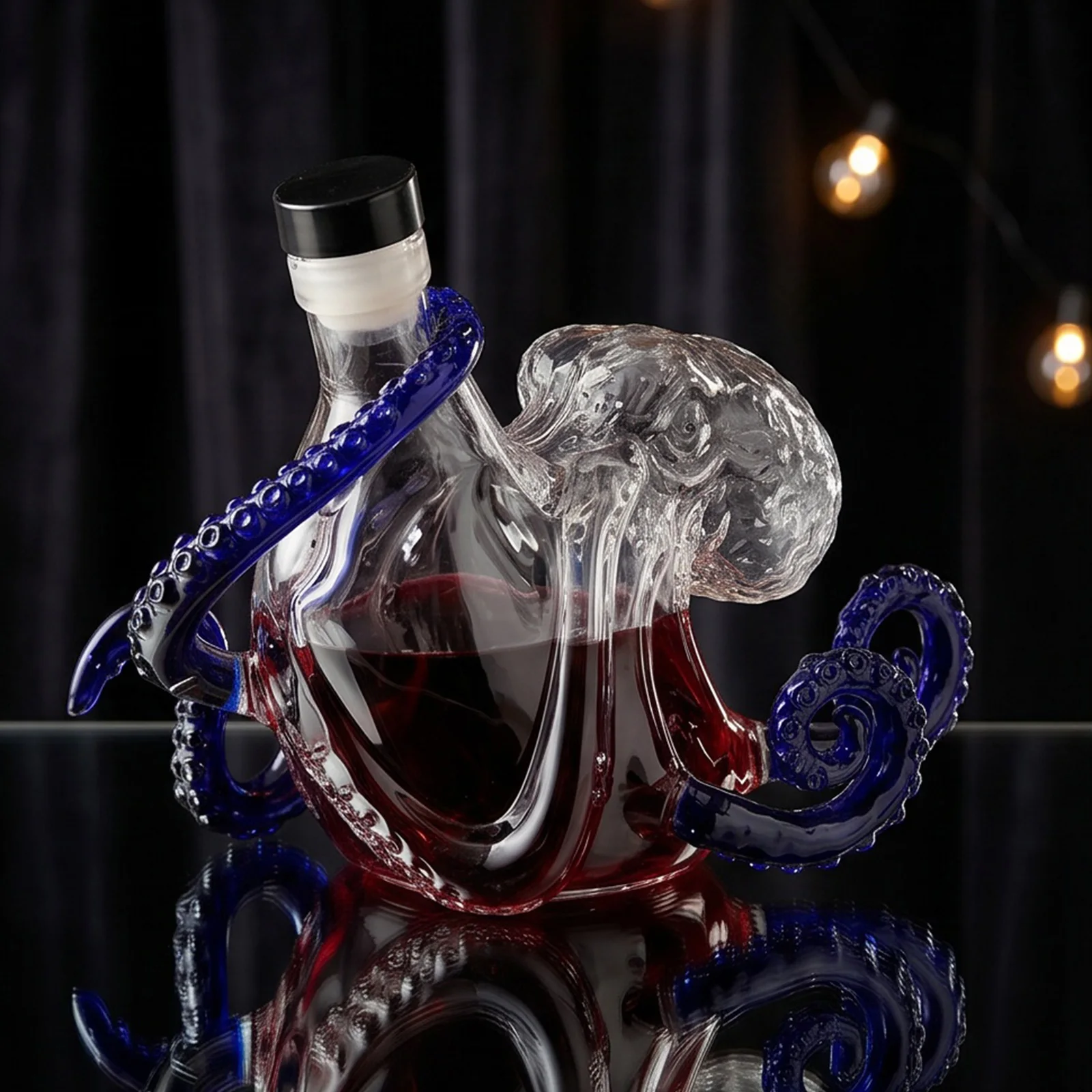 Wine Bottle Glassware Creative Animal Glass Bottle 3D Octopuss Sculpture Wine Bottle for Whiskey Spirits Home Bar Decor
