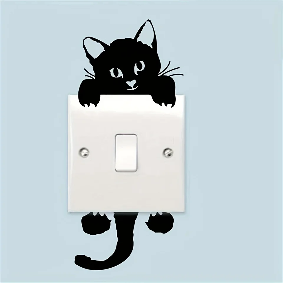 1 cat bedroom switch sticker wall sticker paper wall sticker