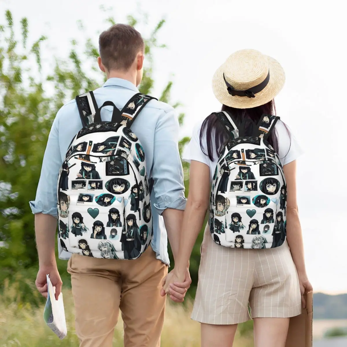 Plecak Demon Slayer Muichiro Tokito, stylowy plecak outdoorowy, plecak szkolny, do pracy, przewiewny plecak dzienny dla mężczyzn i kobiet, torba na laptopa, torba na ramię.