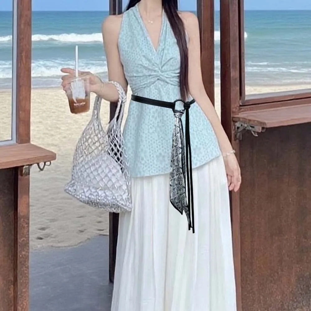 Ethnic Style Cashew Printed Belt Adjustable Bohemian Style Retro Jacquard Waistband Girdle Skirt Accessories