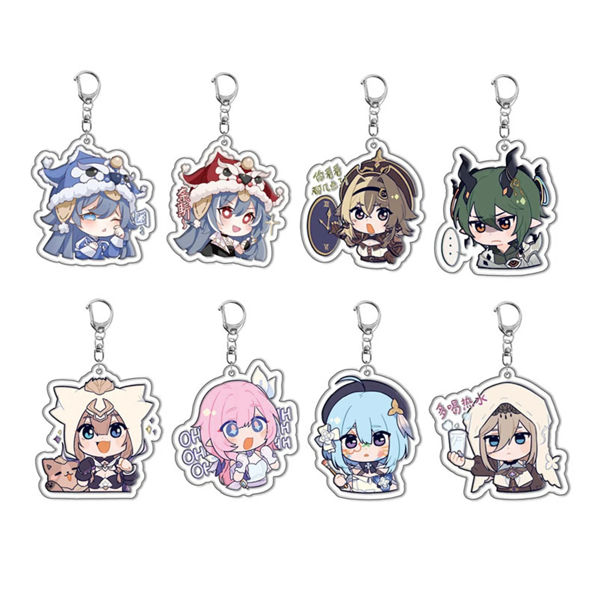 Anime Acrylic Keychain Elysia Cute y2k Cartoon Character Pendant, Suitable for Bags and Keys,cosplay gifts Perfect Gift for Fans