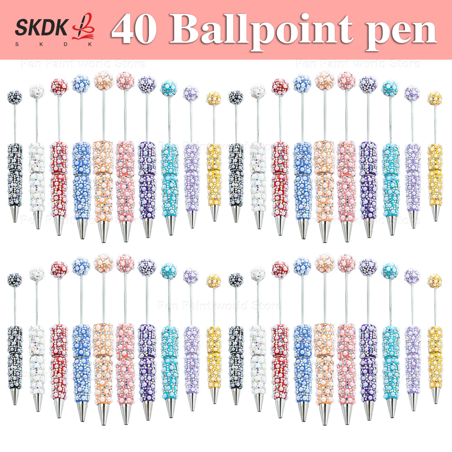 

40 шт. DIY модная декоративная ручка из бисера — шариковая ручка красивого дизайна для любителей искусства и подарков-качаток
