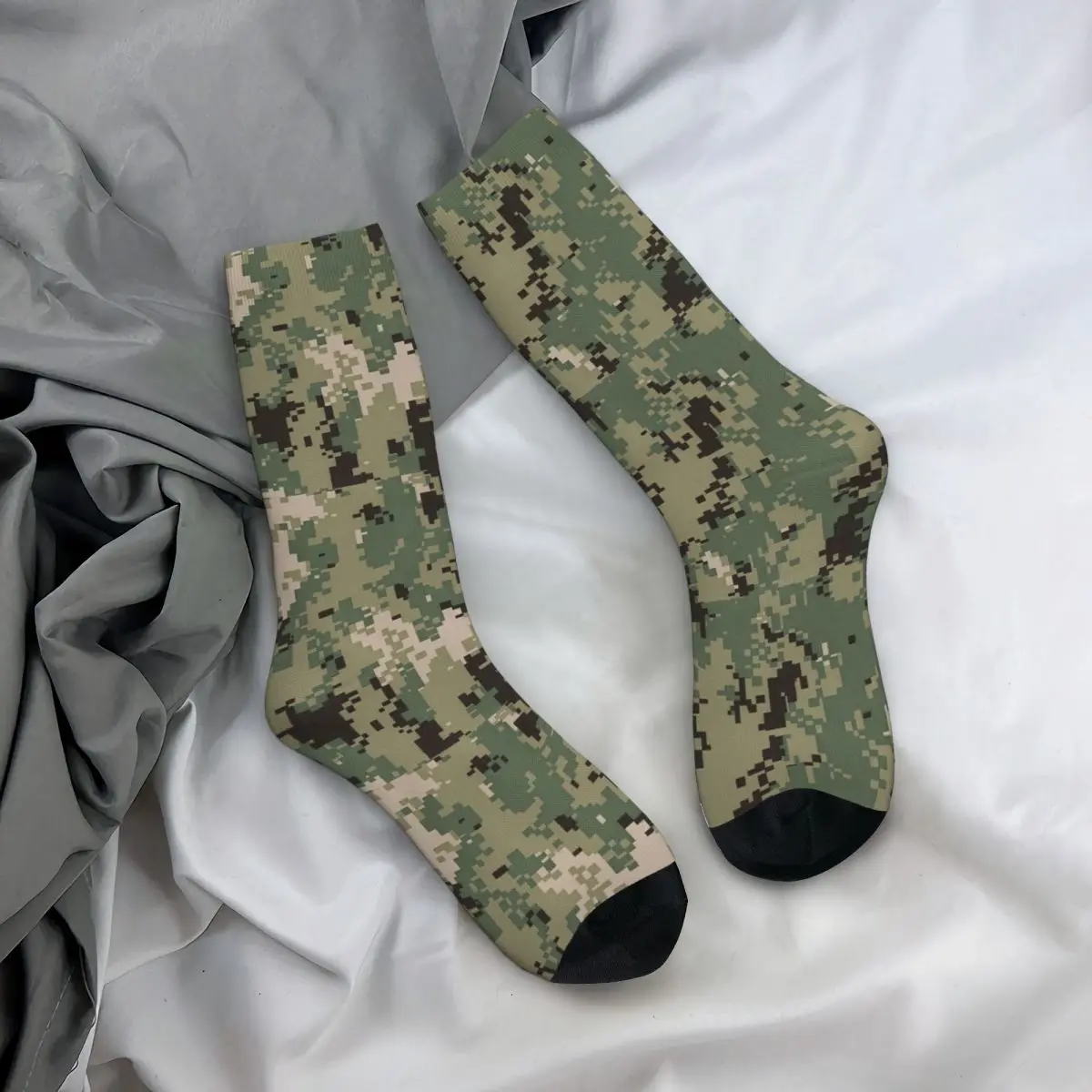 Winter Warm Harajuku Women Men Navy NWU Camo Socks Camouflage Non-slip Football Socks