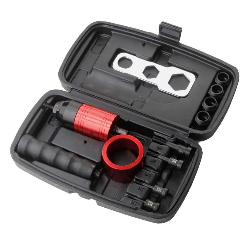 

M3-M8 Electric Rivet Gun Conversion Head Kit Nut Drill Bit Adapter Rivet Gun Head Accessories Electric Tool Accessory