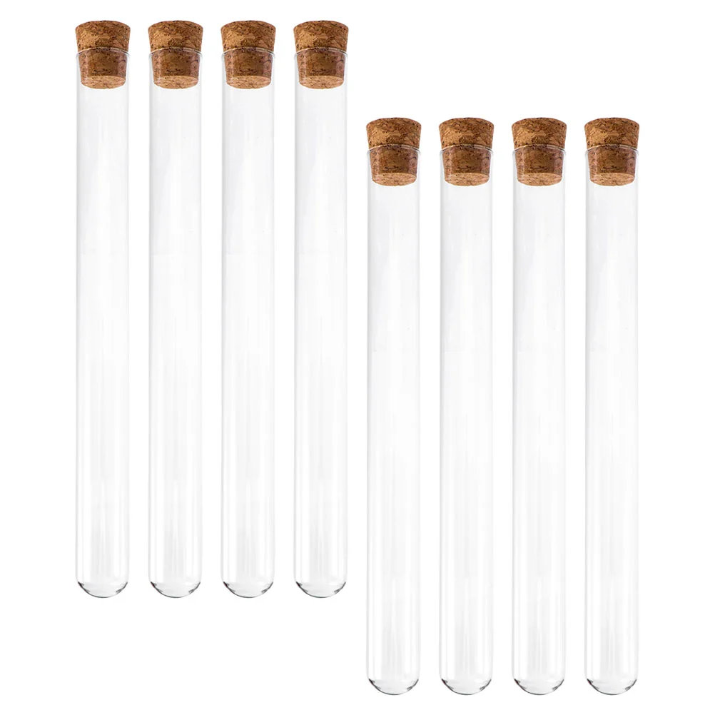 Glass Test Tube Storage Containers Laboratory Tubes with Stoppers Flat Mouth Sample Experimental