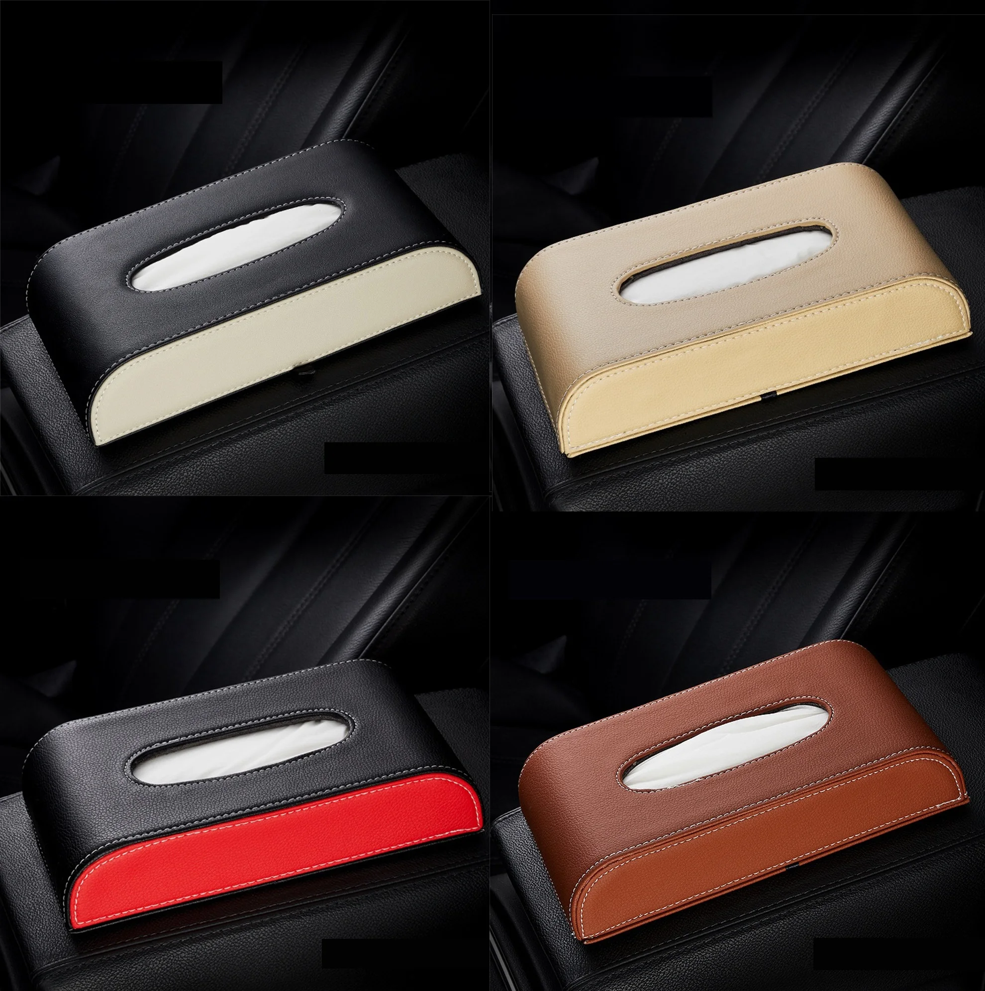

Universal Car Tissue Box Creative Leather Napkin Holder Box Back Seat Tissue Bag Organizer Auto Interior Storage