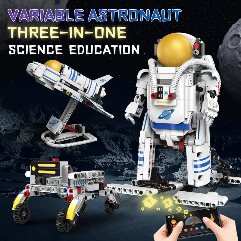 

Technical Space Astronauts Building Blocks K96166 3 in 1 Spaceman Exploring Adventure MOC Model Bricks Educationa Assembly Gift